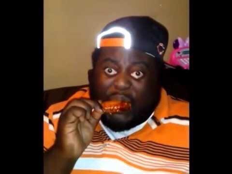 Me eating a wing