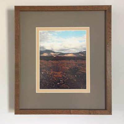 Double matted photograph from Death Valley framed in the frame shop.