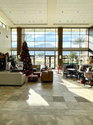 La Quinta Trilogy club house lobby, motorized roller shades