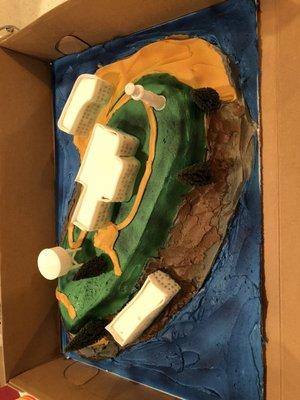 Alcatraz island custom cake