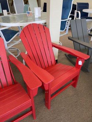 Recycled plastics make up this chair!