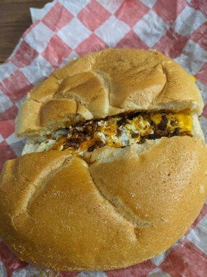 Chorizo, egg, and cheese (mozzarella instead of American for no extra charge) $5.00