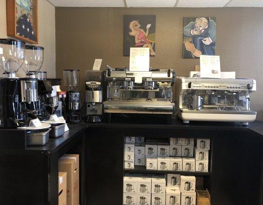 Espresso machines and grinders for sale