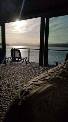 Luxury Lookout Hood Canal Vacation Rental: Watch the sunset from your King Bed