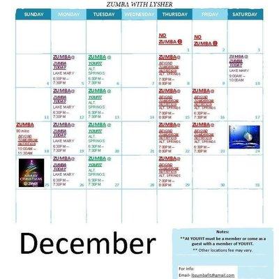 December schedule