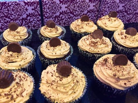 Chocolate Cupcakes with Peanut Butter Buttercream Icing!