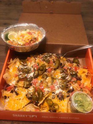 Grande nachos with steak & Tempura Battered Fish Taco