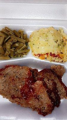 Meatloaf, Broccoli/Cheese Casserole, with Green Beans!!