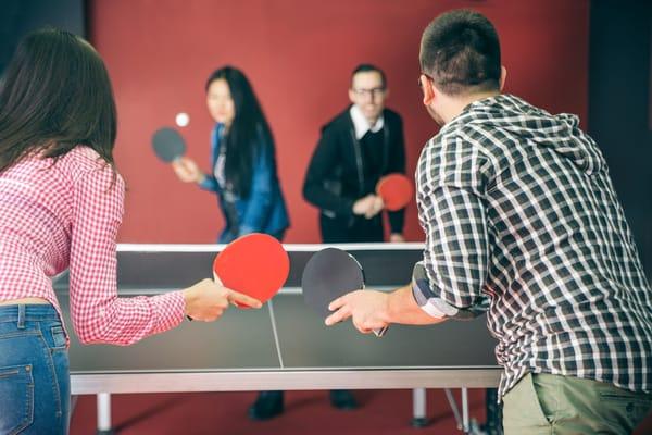 Ping Pong in the Mill's game room