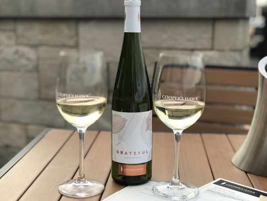 Wine of the month: Thankful -- a blend of Gewürztraminer and Riesling.