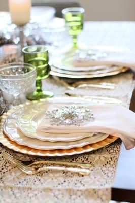 Winter Wonderland dining table scape