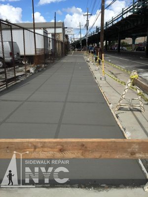 Sidewalk Repair NYC Flaged boxes and Sections removed in New York City