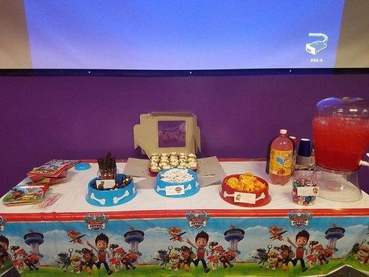 Paw Patrol themed party in Party Nation's Party Zone.