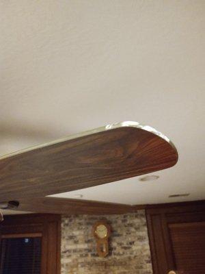 Paint left all over The same ceiling tan and not cleaned up