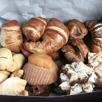 Offering of pastries and breads!  Yum!