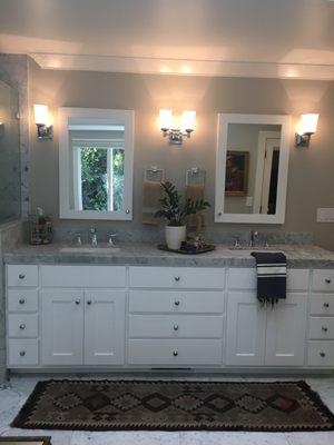 Double Sink Vanity Detail -
 Alamo Master Bathroom Remodel