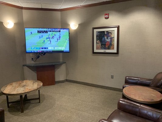 Lounge area in men's locker room