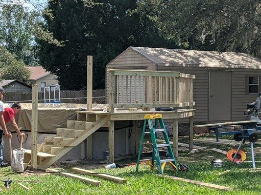 We build custom decks for your above ground pool!