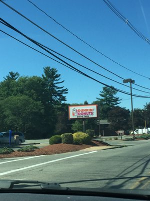 Brockton Dunkin Donunts -- 1775 Main Street / Route 28, Brockton           Sign