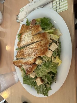 Parmesan crusted chicken Caesar salad