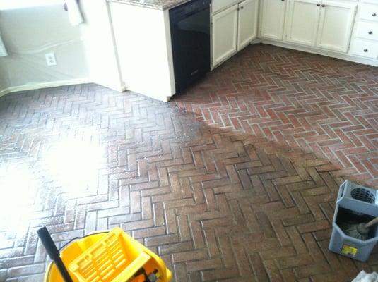 Indoor Brick Floor Cleaning