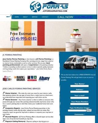 M.A Gamez professional website design for a painting company in DFW