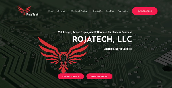 RojaTech.com homepage