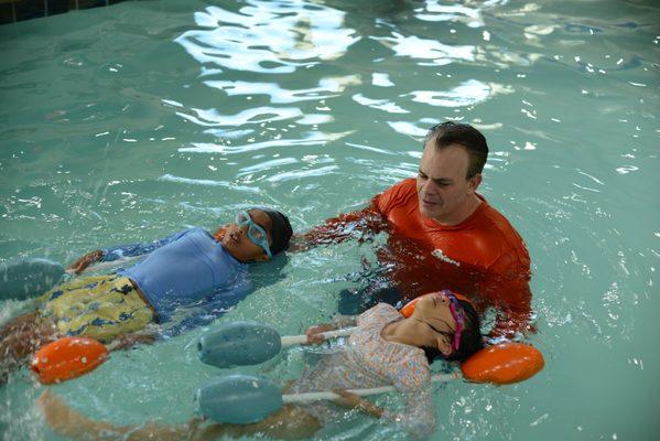 Learn to swim with one more student. We offer semi-private swim lessons