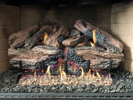 Charred red oak logs