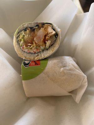 Shrimp tempura sushi burrito