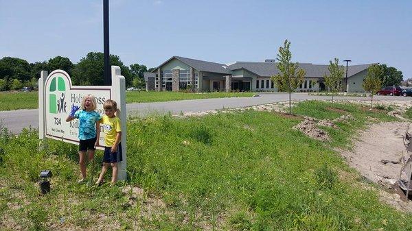 New school building, opened in December 2015, official full move planned in September. Landscaping is now complete and looks great.