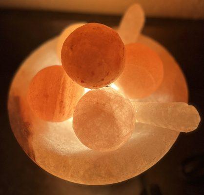 Pink salt balls for massage