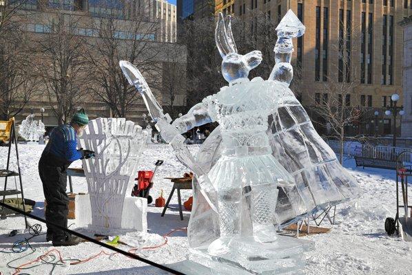 Rice Park ice sculptures