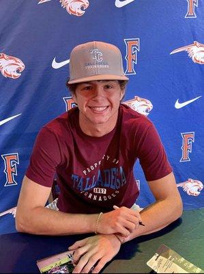 Joseph JoeJoe Hamaker signs to play baseball at Talladega College. JoeJoe played for Fultondale High School baseball.