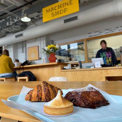 Everything Croissant, Lemon Tart, and Twice Baked Chocolate Hazelnut Croissant