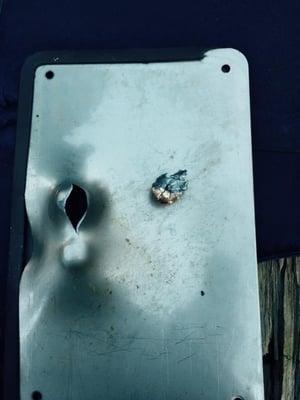 Shooting .45 cal Rounds mad it  through the steel plate but not through the vest!