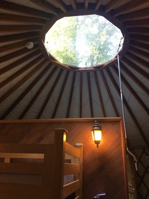 Rooftop yurt vent for light and circulation