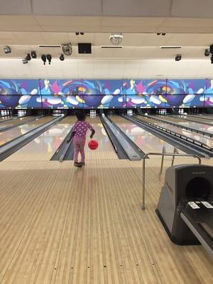 Colorful bowling lanes!