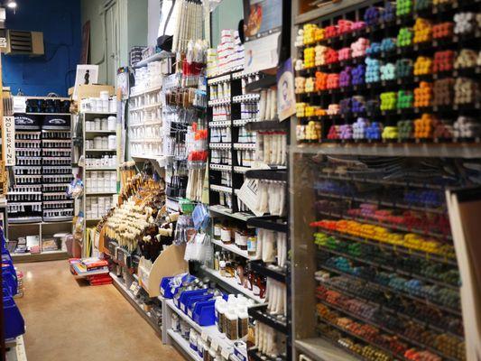 A wide selection of oil and acrylic paints and pastels.