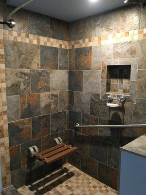 Custom built walk-in shower