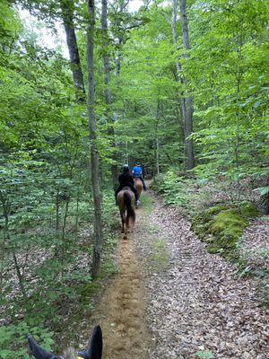 Horseback riding through Hocking Hills with Blue Moon Acres!!  Sooooo fun!!