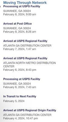 The package being sent to the same places.