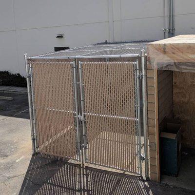 Chain Link Enclosure with Privacy Slats