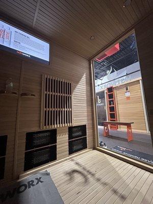 Inside one of the saunas