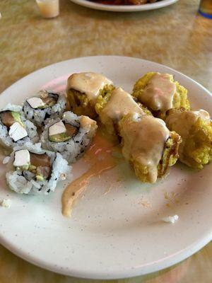 Philadelphia Sushi Roll and Shrimp Tempura Roll