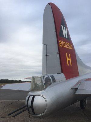 10/27/17. Friday afternoon. World War II era B-17 Bomber Aluminum Overcast, out of Oshkosh, Wisconsin on display here through this weekend.