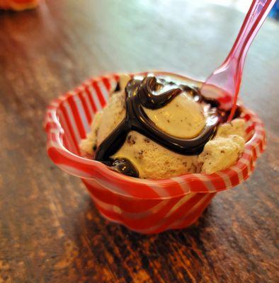 Cookies & Cream with Hot Fudge on top