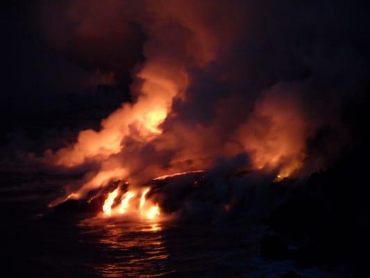 Lava Hike: Reaching the active ocean entry with Hank & Malia (Lavaland Hawaii)