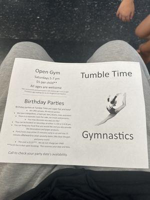 Birthday party information