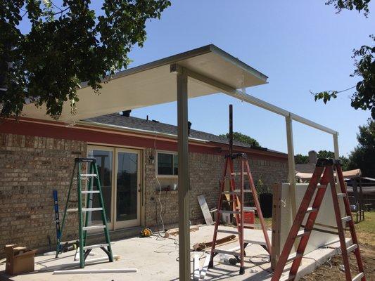 Slab installed - frame and cover being installed